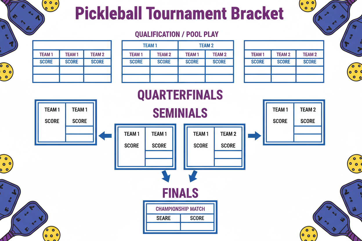 Preview image for Pickleball Tournament Bracket Score Sheet - Printable PDF Download — printable PDF