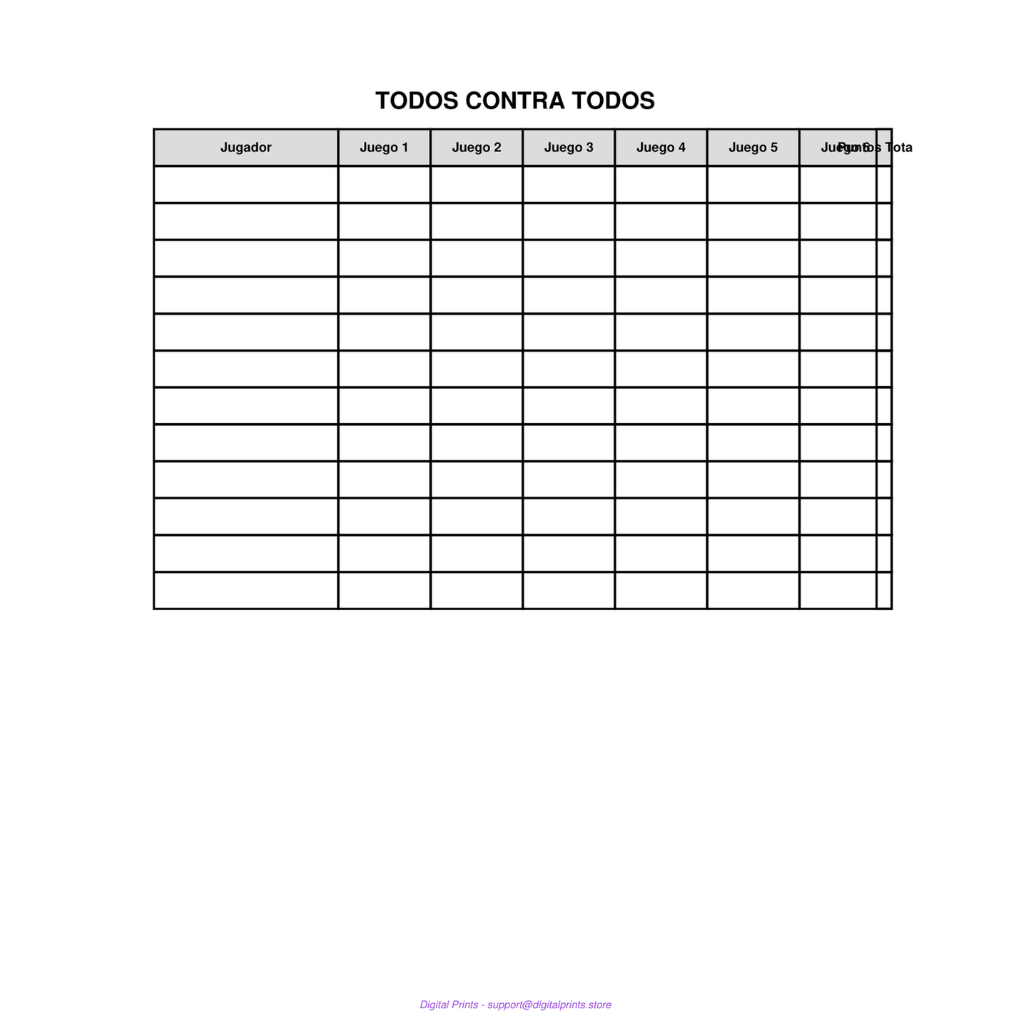 Preview image for RoundRobin - Pickleball (ES) — printable PDF
